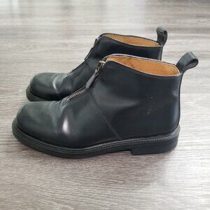 Womens Vintage Y2K J. Crew Black Leather Zip Up Boots Sz. 6 Italy